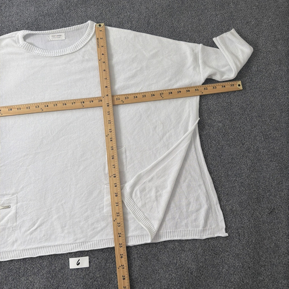 Mer Sea Sweater Womens One Size White Catalina Travel Oversized Boxy Lagenlook - Picture 5 of 8